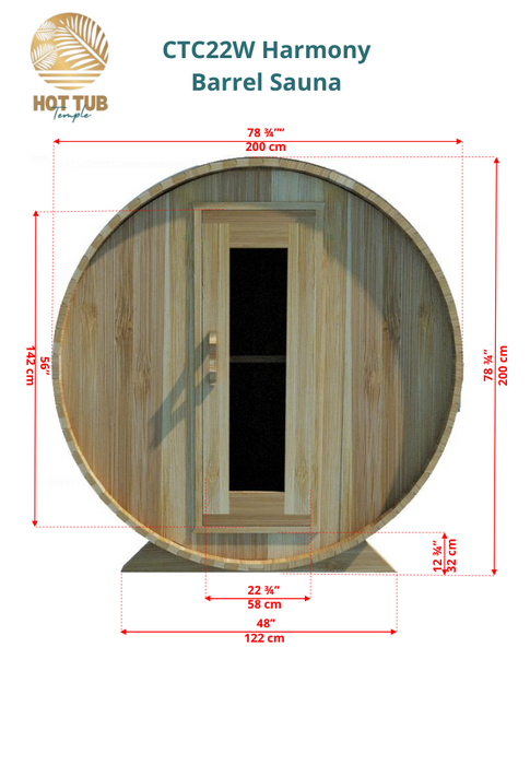 Dundalk LeisureCraft Harmony Barrel Sauna CTC22