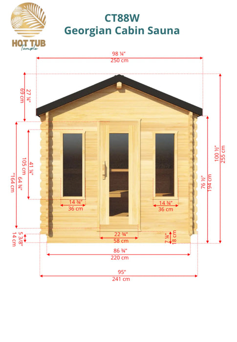 Dundalk LeisureCraft Georgian Cabin Sauna CTC88