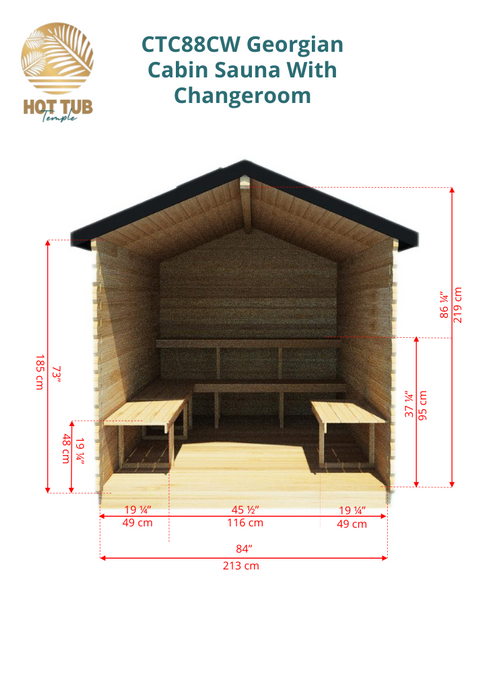 Dundalk LeisureCraft Georgian Cabin Sauna With Changeroom CTC88C