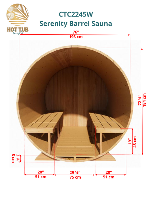 Dundalk LeisureCraft CT Serenity Barrel Sauna CTC2245