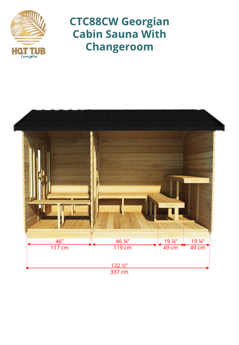 Dundalk LeisureCraft Georgian Cabin Sauna With Changeroom CTC88C