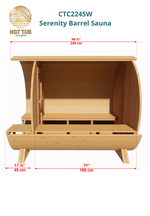 Dundalk LeisureCraft CT Serenity Barrel Sauna CTC2245