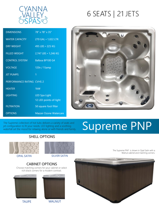 Cyanna Valley Spas - Supreme PNP (120V)