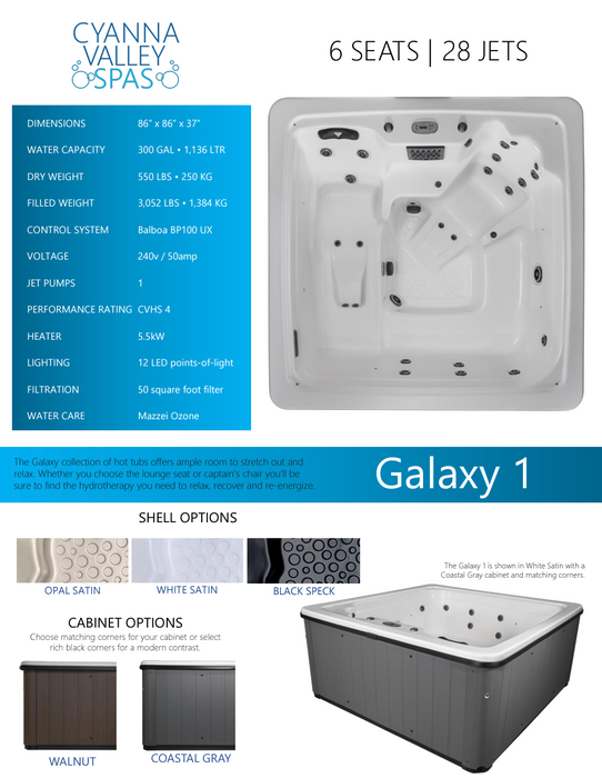 Cyanna Valley Spas - Galaxy 1 Specsheet