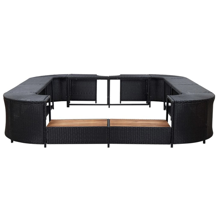 Doba - Square Spa Surround Black 105.5"x105.5"x21.7" Poly Rattan