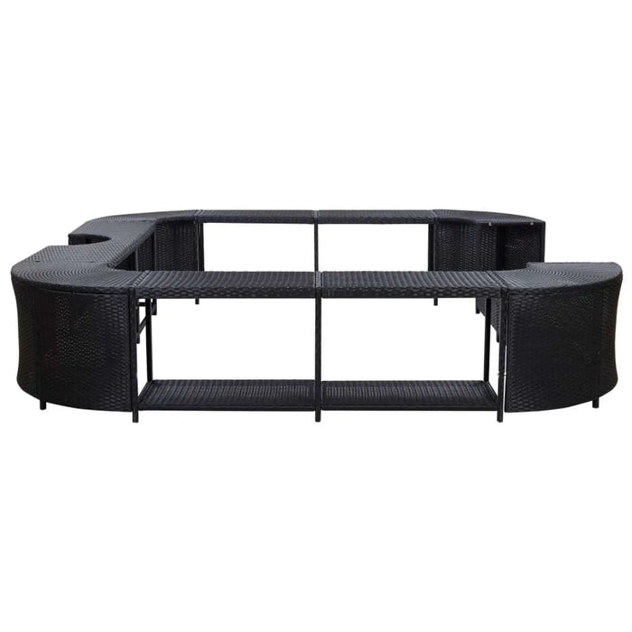 Doba - Square Spa Surround Black 105.5"x105.5"x21.7" Poly Rattan