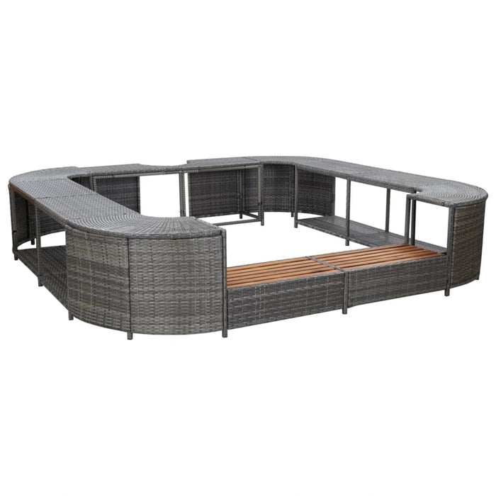 Doba - Square Spa Surround Gray 105.5"x105.5"x21.7" Poly Rattan