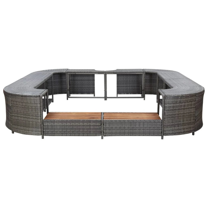 Doba - Square Spa Surround Gray 105.5"x105.5"x21.7" Poly Rattan