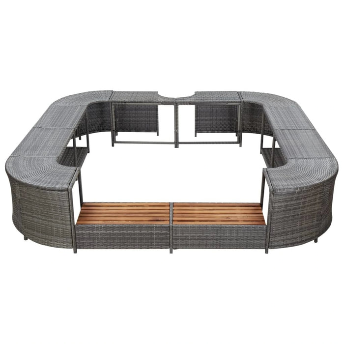 Doba - Square Spa Surround Gray 105.5"x105.5"x21.7" Poly Rattan