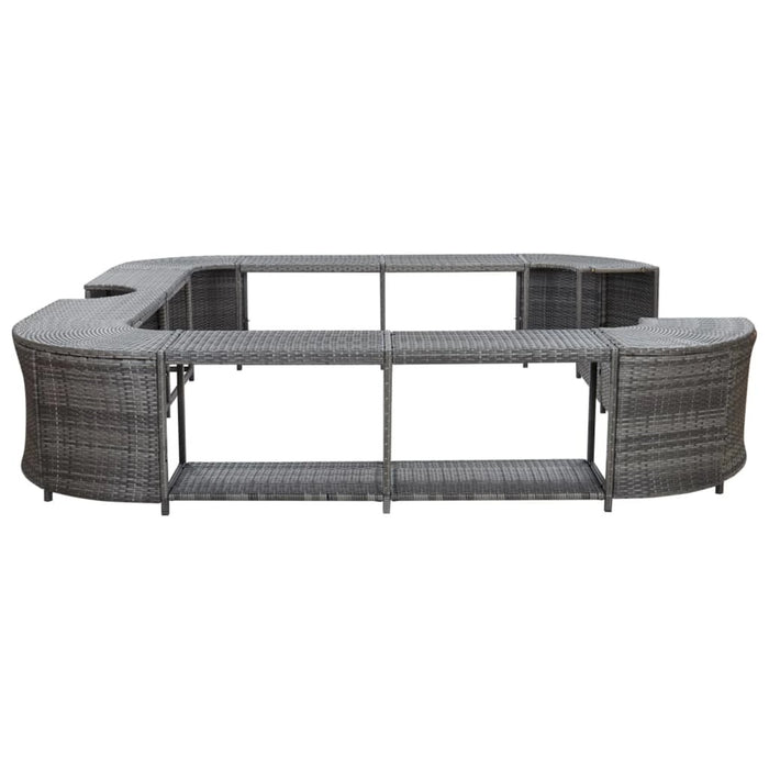 Doba - Square Spa Surround Gray 105.5"x105.5"x21.7" Poly Rattan